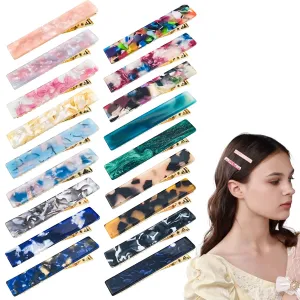 18 PCS Acrylic Resin Hair Clip, Tortoise Shell Hair Barettes Alligator Hairpin for Women Thick Thin Hair Fashion Pretty Decorative Small Hair Clips Hair Accessories