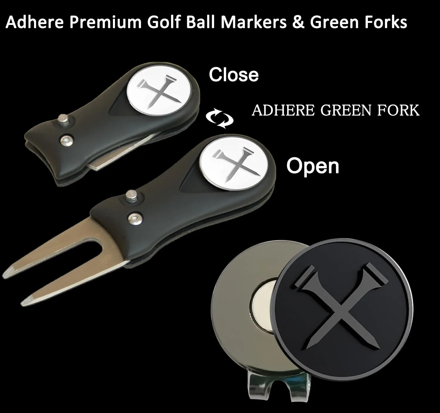 Adhere Golf Ball Markers Personlized Logo Enamel with A Strong Magnetic Hat Clips A Premium Golf Gifts for Golfer