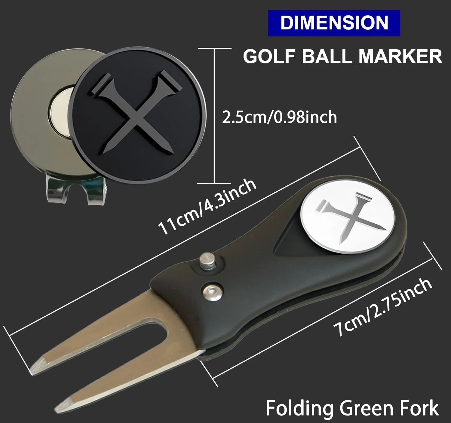 Adhere Golf Ball Markers Personlized Logo Enamel with A Strong Magnetic Hat Clips A Premium Golf Gifts for Golfer