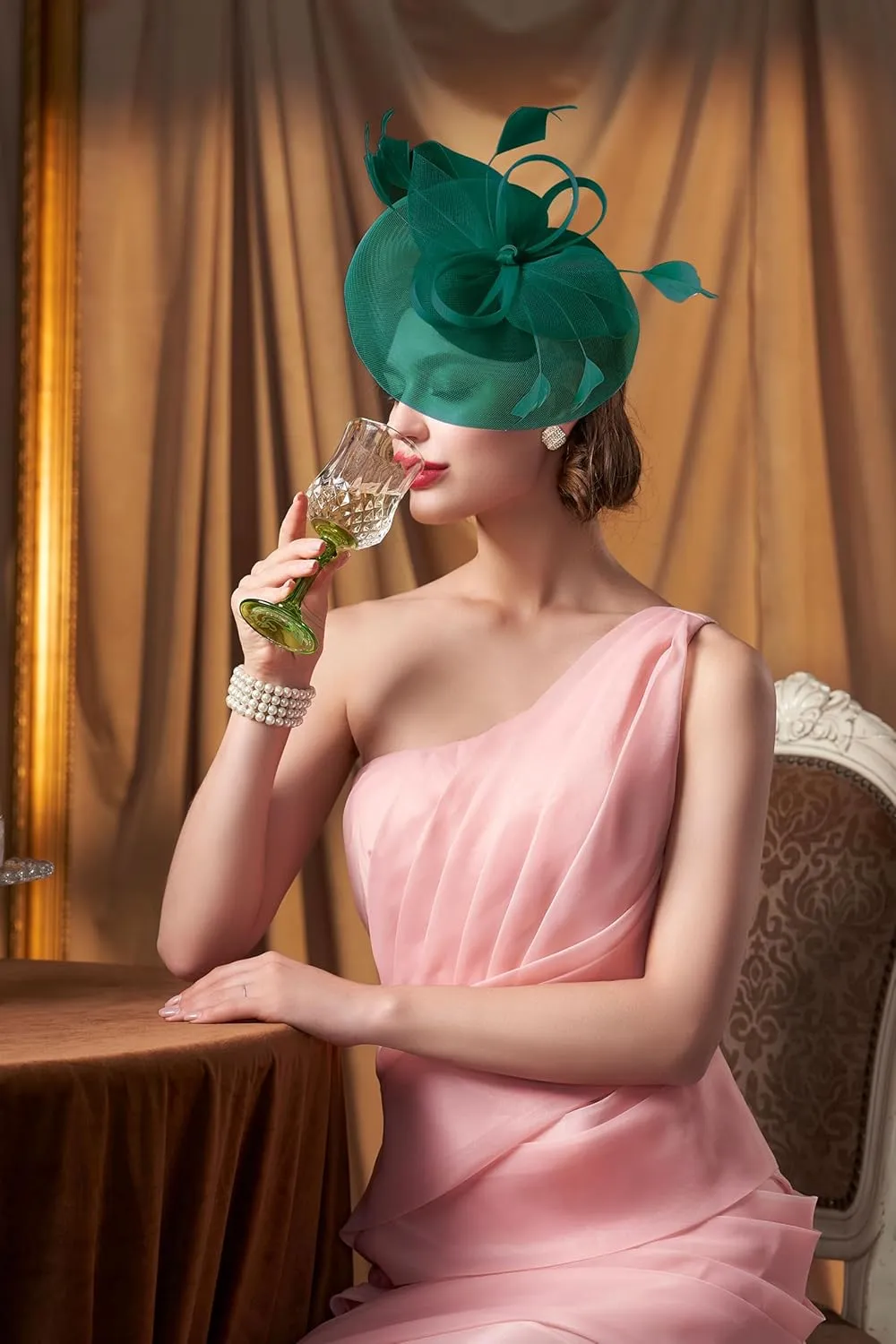 BABEYOND Women's Fascinator Hat Kentucky Hat Feather Derby Fascinator Tea Party Hat for Cocktail Wedding