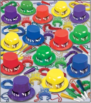 Beistle New Years Eve Party Supplies Photo Booth Props  Hats, Tiaras, Horns, Necklaces, ASSORTMENT FOR 100 PEOPLE