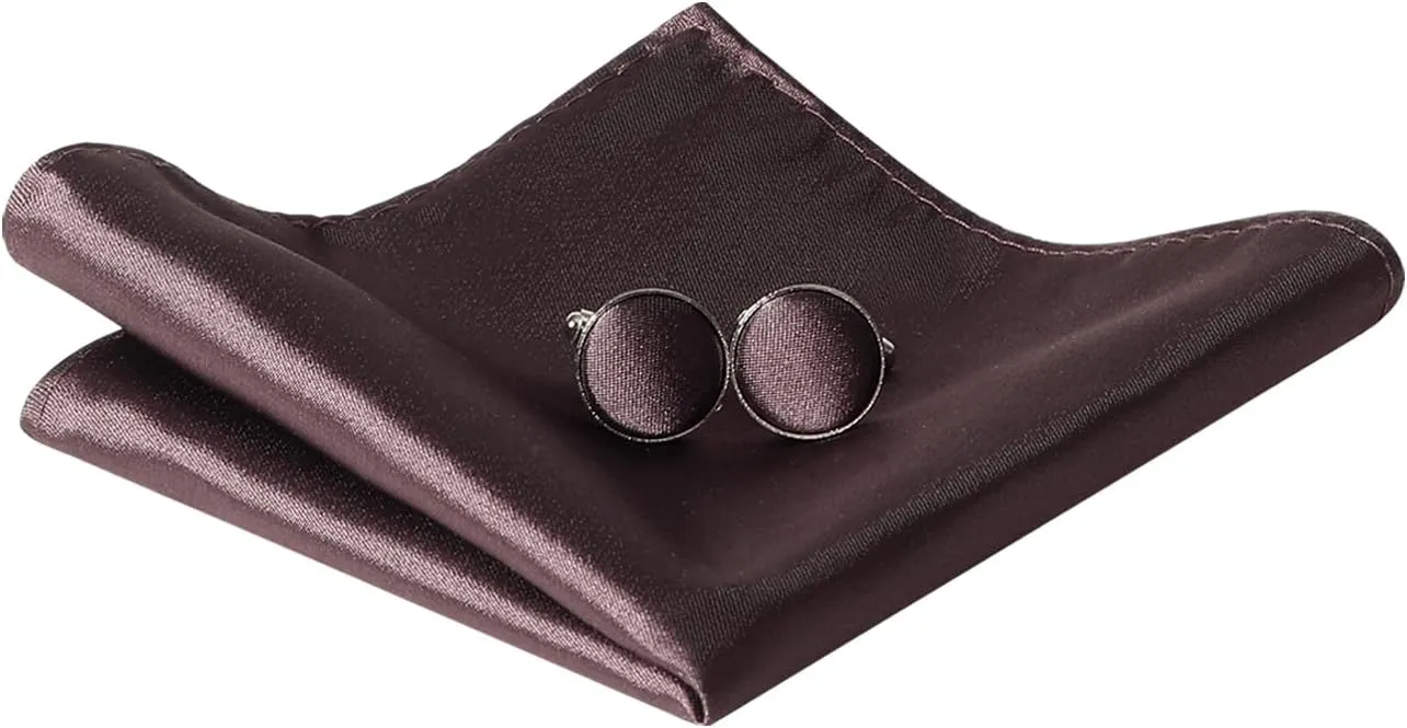 Bow Ties for Men, Mens Pre-Tie Bow Tie Satin Silk Adjustable Bow Tie Cufflinks Hanky Sets With Gift Box