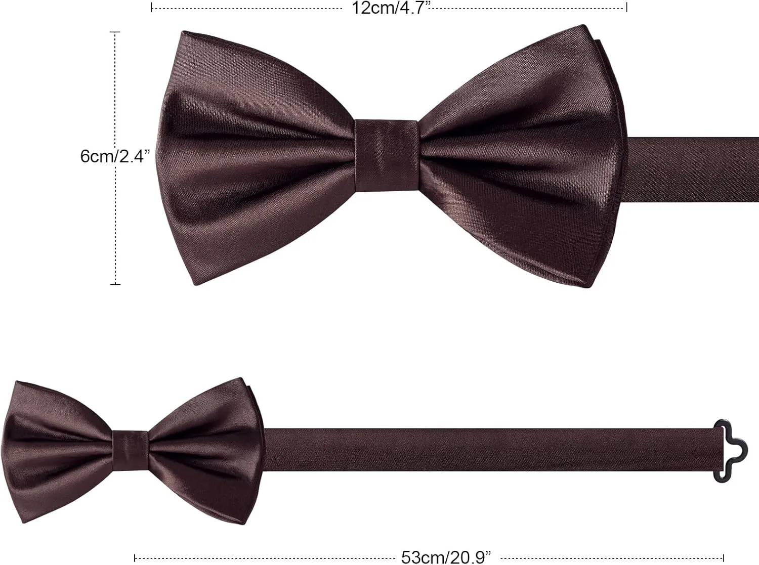Bow Ties for Men, Mens Pre-Tie Bow Tie Satin Silk Adjustable Bow Tie Cufflinks Hanky Sets With Gift Box