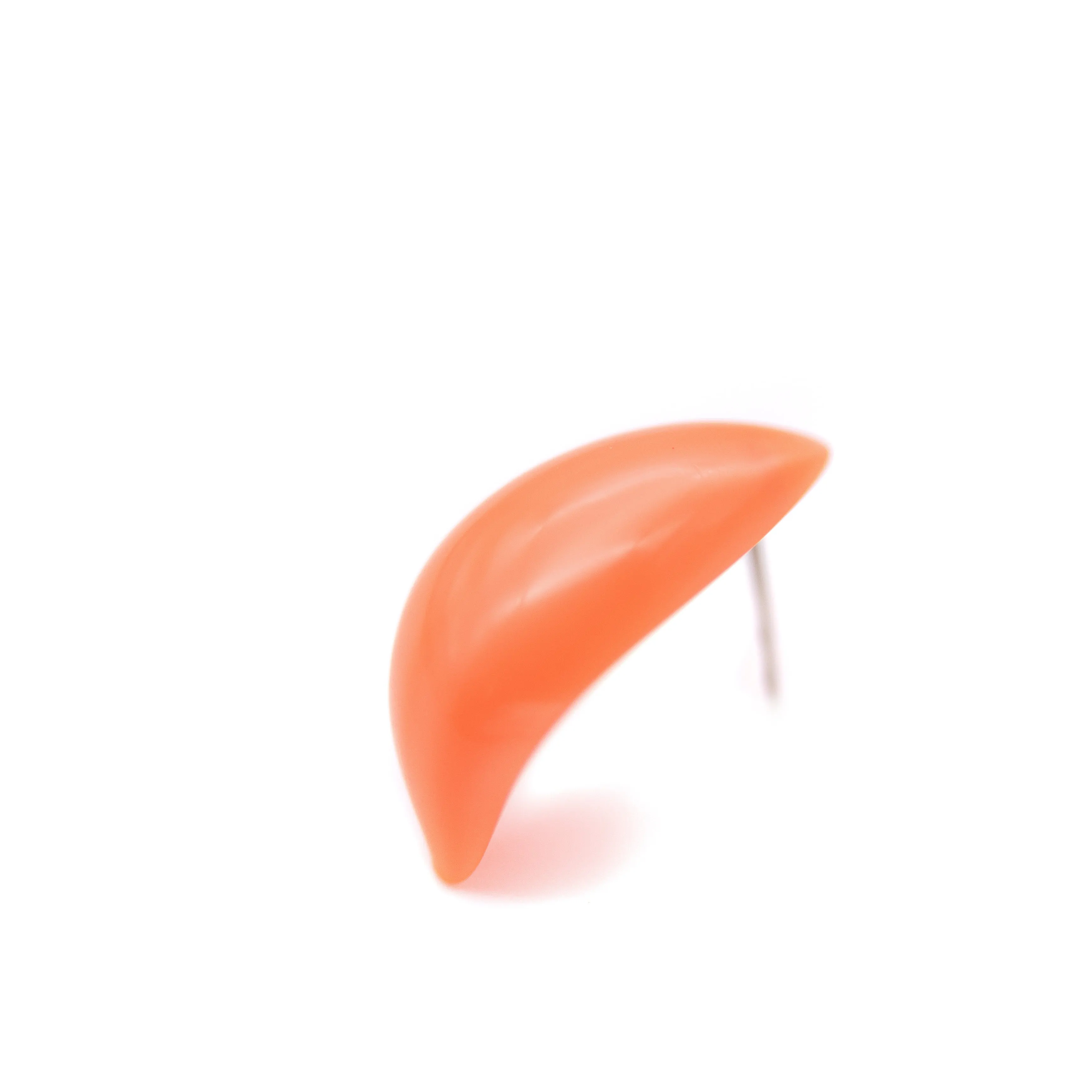 Bright Melon Moonglow C-Carved Stud Earrings