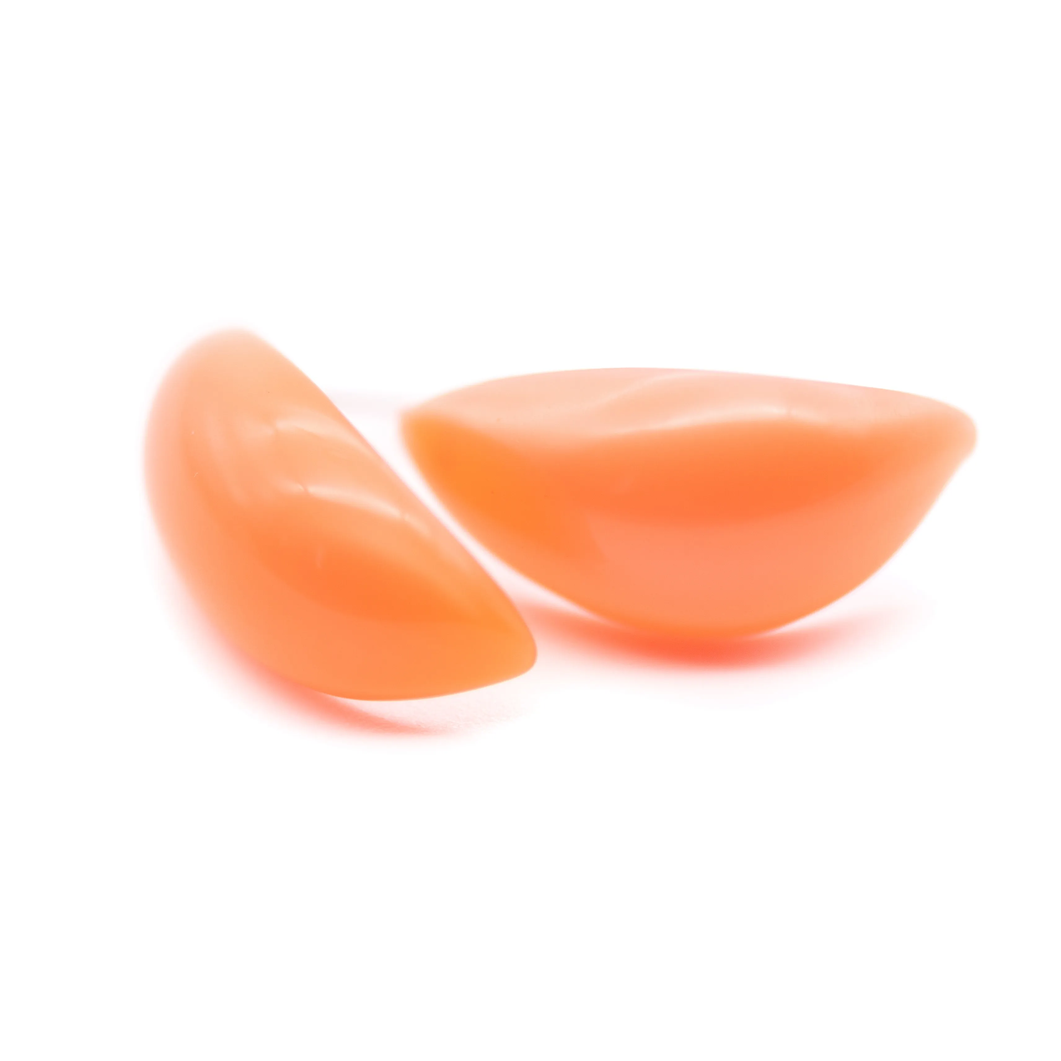 Bright Melon Moonglow C-Carved Stud Earrings