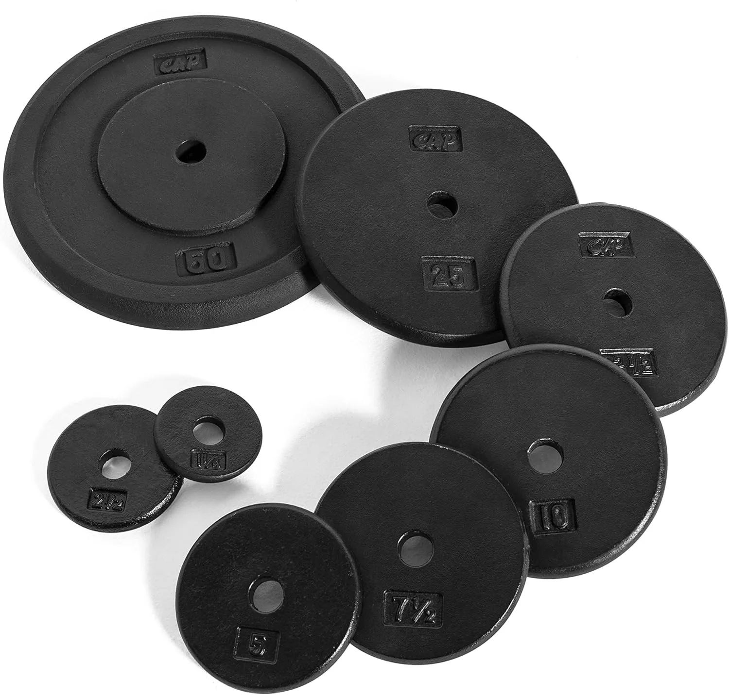 CAP Barbell Cast Iron Standard 1-Inch Weight Plates| Multiple Options