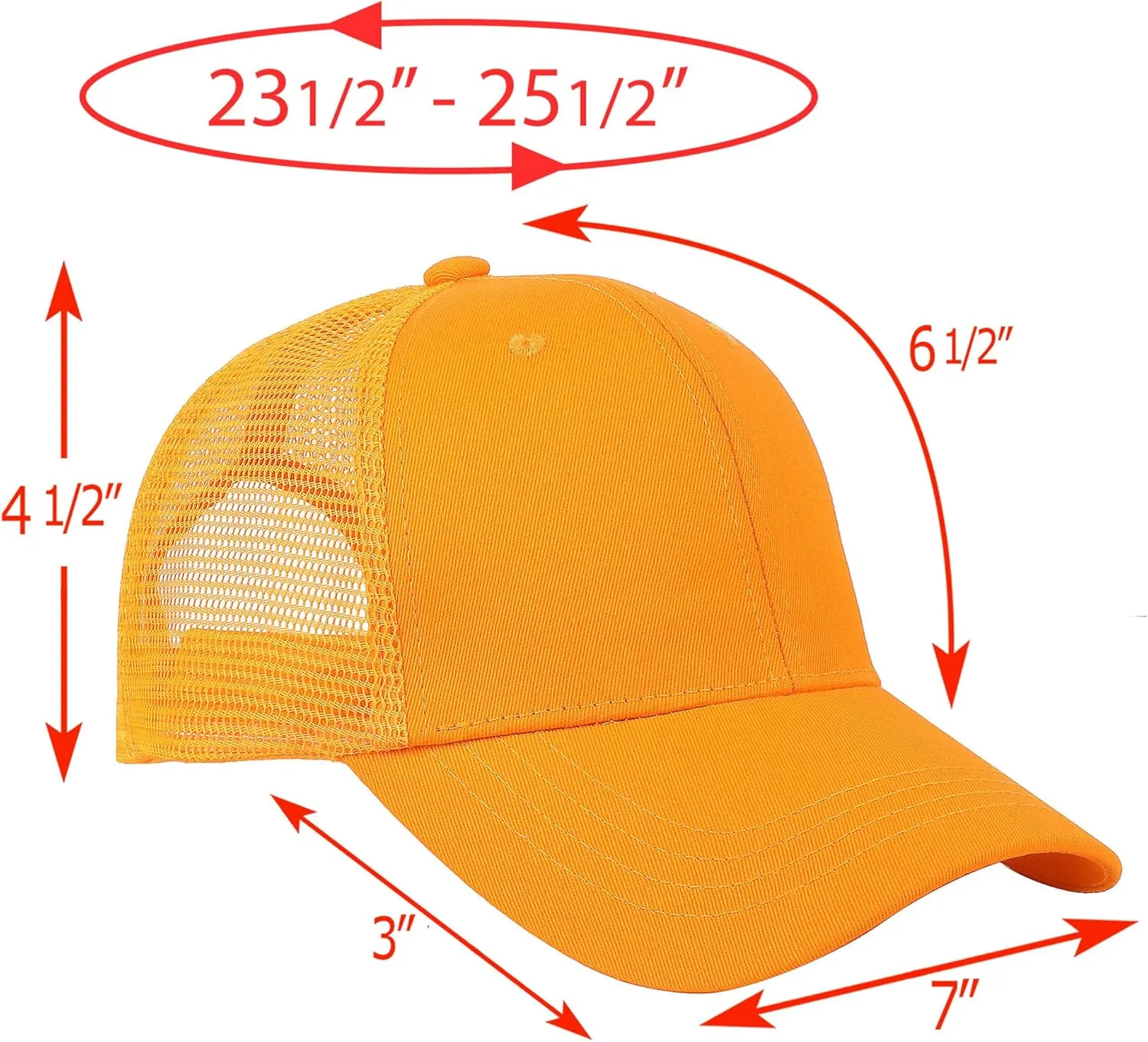 Falari Trucker Hat Baseball Cap Structured Plain Design 6 Panel, Adjustable Size