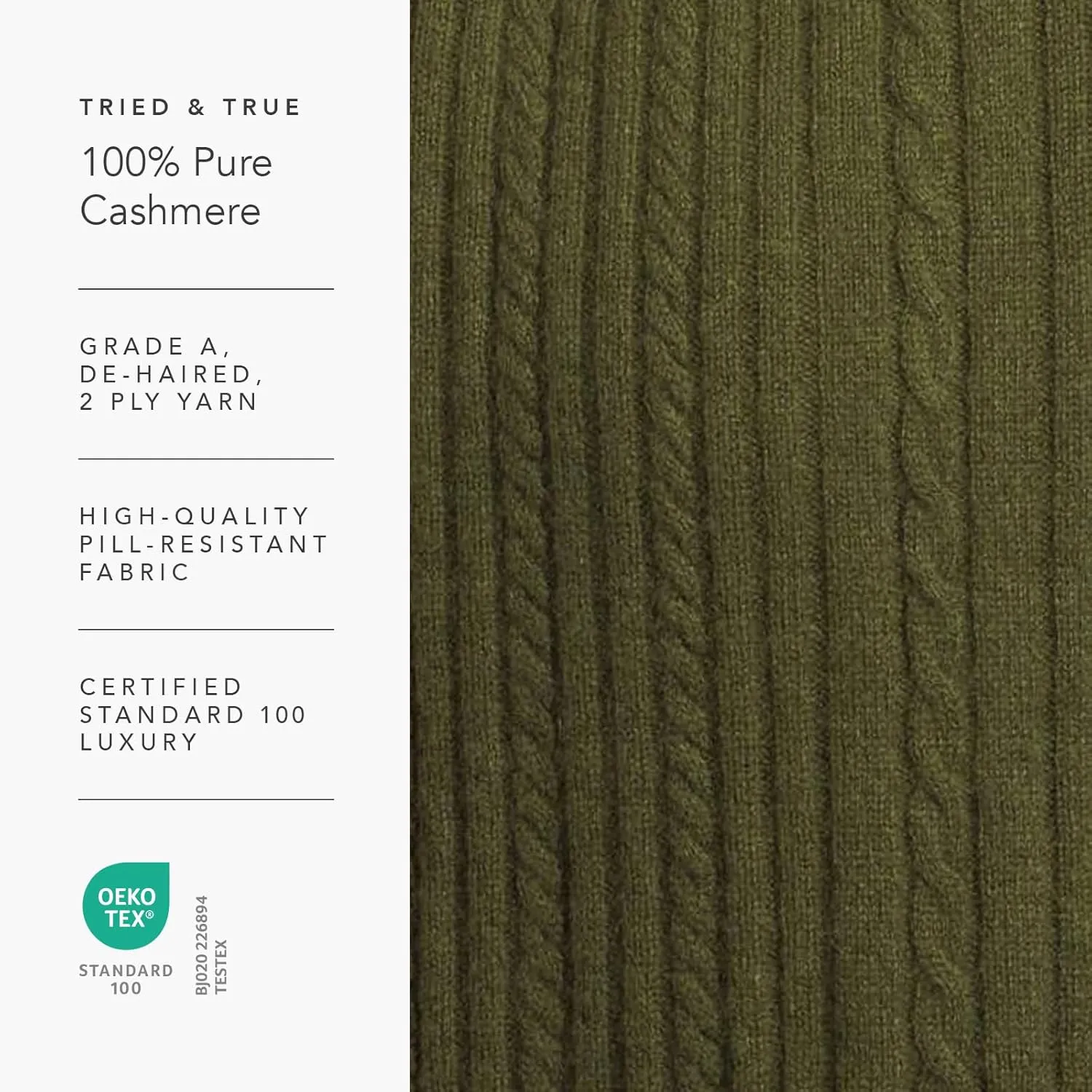Fishers Finery Women's Cozy Cashmere Cable Knitted Winter Scarf | Black Label Box
