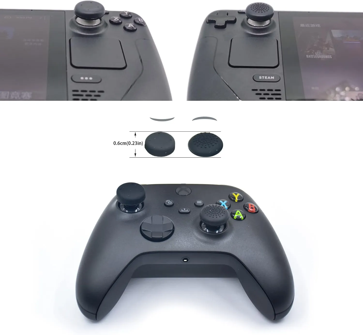 FPS Thumb Grip Caps Set for Xbox One (Series X, S) Controller Stick Caps Silicone Thumbsticks Grips Joystick Caps for Xbox, Precision Rings for Xbox,Black Set(18pcs)