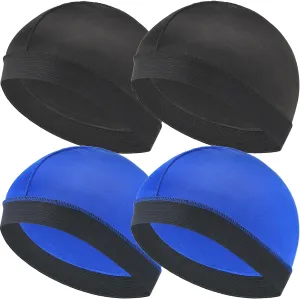 Headshion 4 Pack Wave Cap for Men 360 Waves, Silky Stocking Cap Compression Over Durag