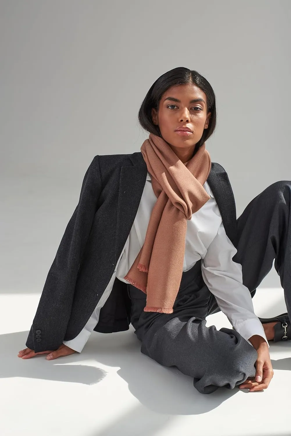 Italian Broad 70% Cashmere and 30% Silk Scarf Shawl Wrap Stole of Premium Quality Super Soft Made in Italy for Woman