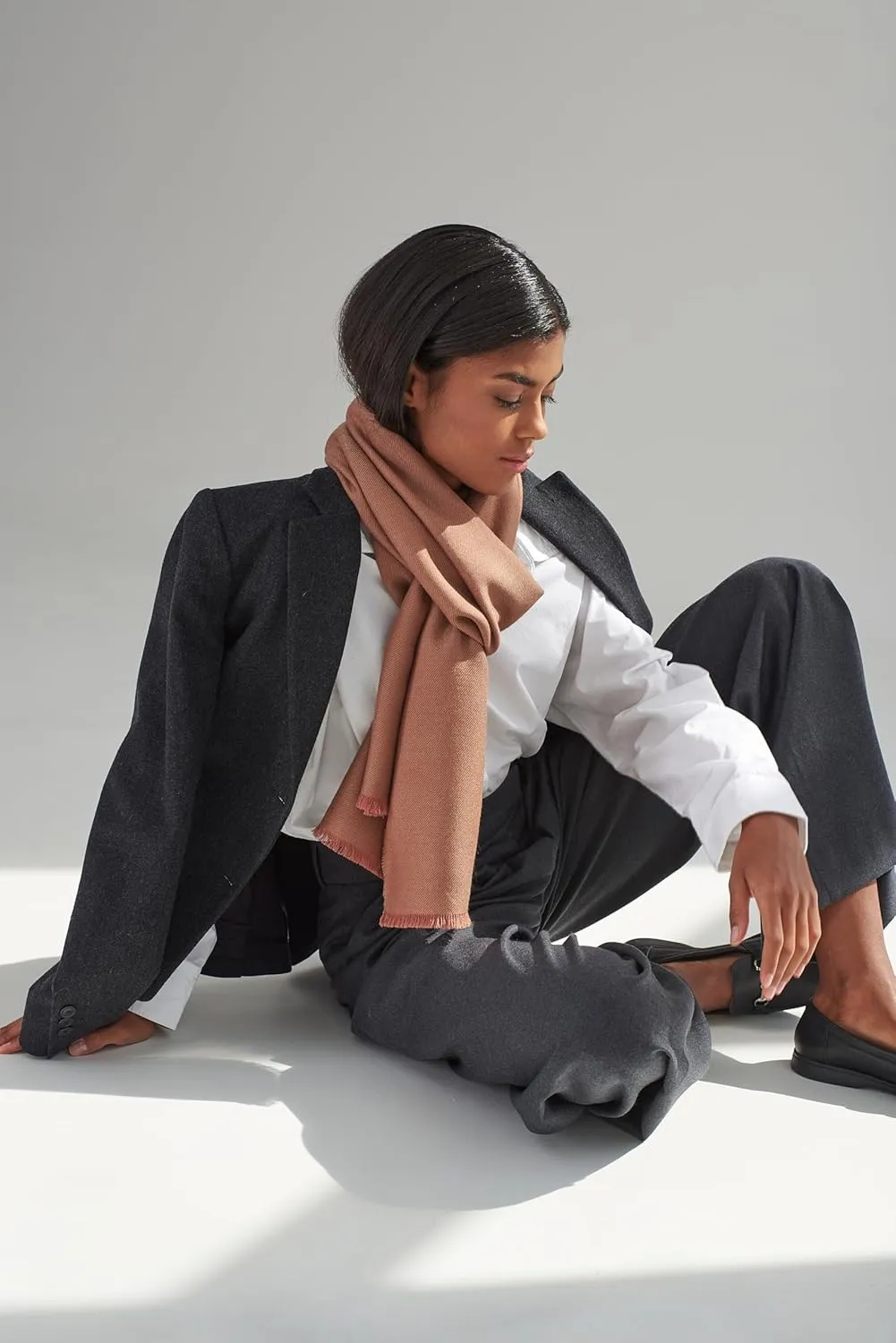 Italian Broad 70% Cashmere and 30% Silk Scarf Shawl Wrap Stole of Premium Quality Super Soft Made in Italy for Woman