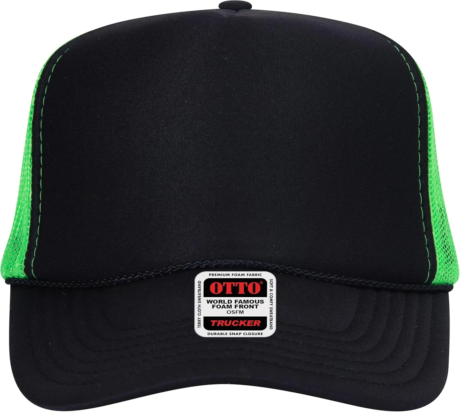 Joe's USA OTTO 39-165 Foam Trucker Hats - Customizable 5-Panel High Crown Mesh Back Caps for DIY, Bulk, and Wholesale