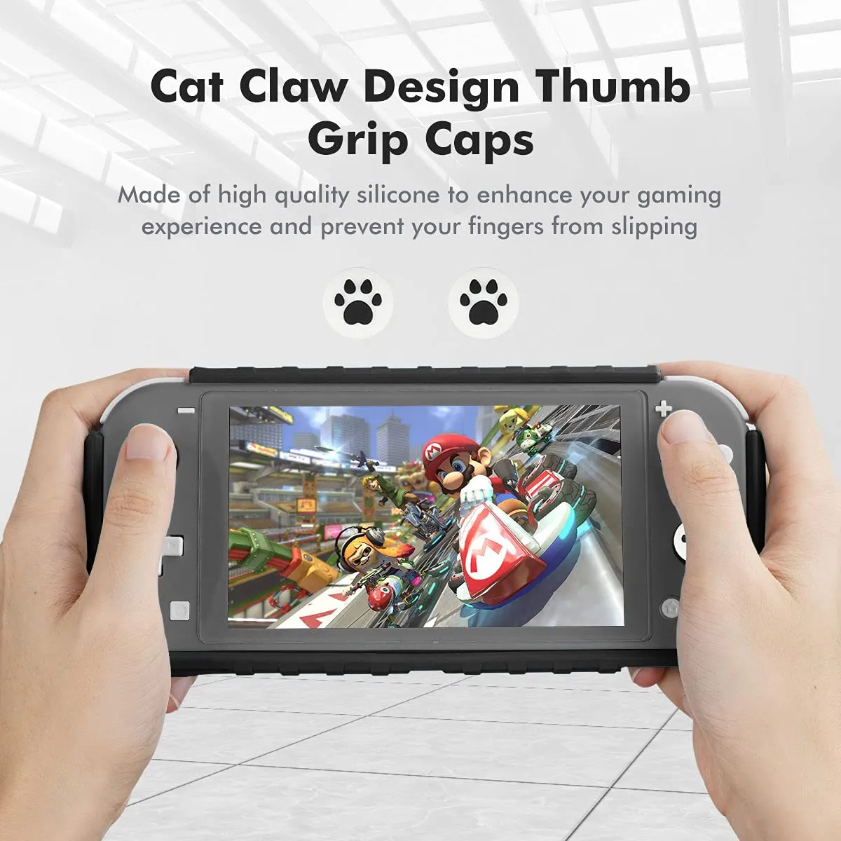 KIWIHOME Grip Case for Nintendo Switch Lite, Protective Hard Case for Nintendo Switch Lite 2019 with Comfortable Grip & Game Card Slots (Black)