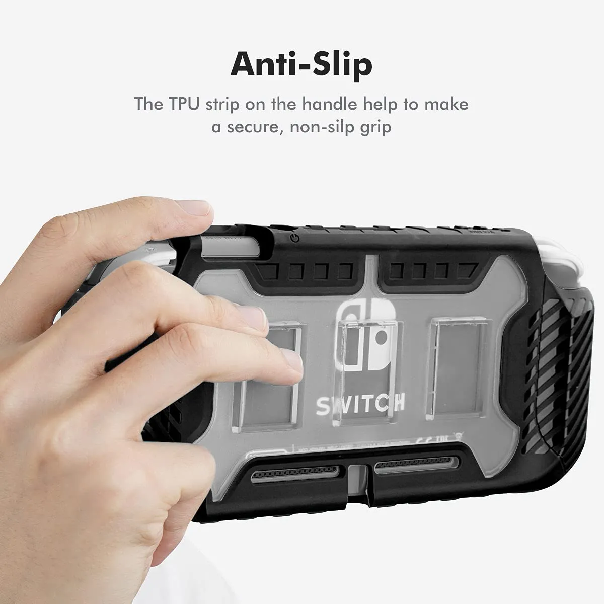 KIWIHOME Grip Case for Nintendo Switch Lite, Protective Hard Case for Nintendo Switch Lite 2019 with Comfortable Grip & Game Card Slots (Black)