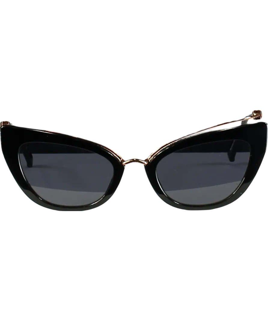 Max Mara Black Thin Frame Cat Eye Sunglasses One Size