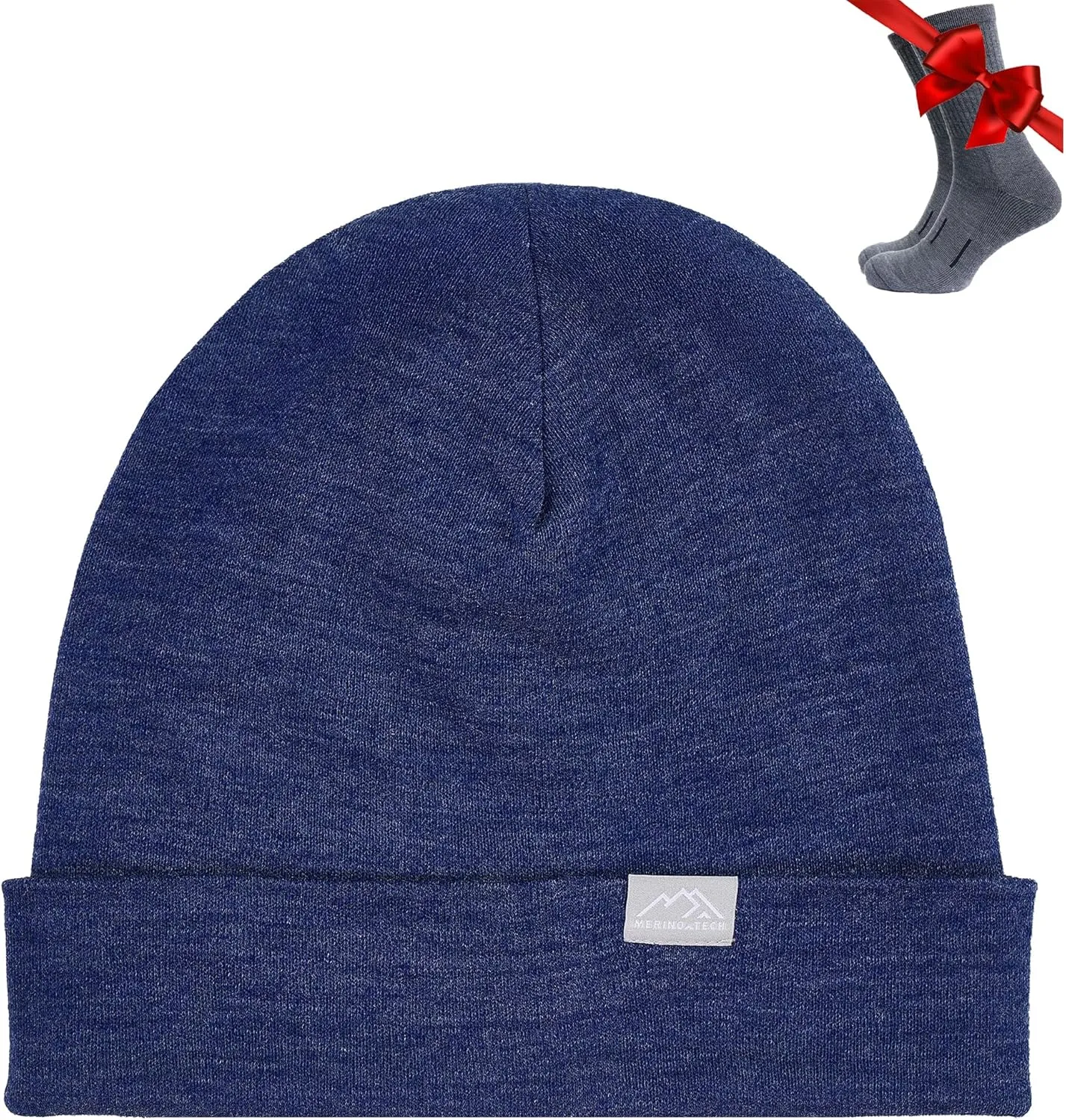 Merino Wool Beanie Men and Women  Cuff Merino Wool Hats for Men and Women - Unisex Adult Beanie Hat and Socks