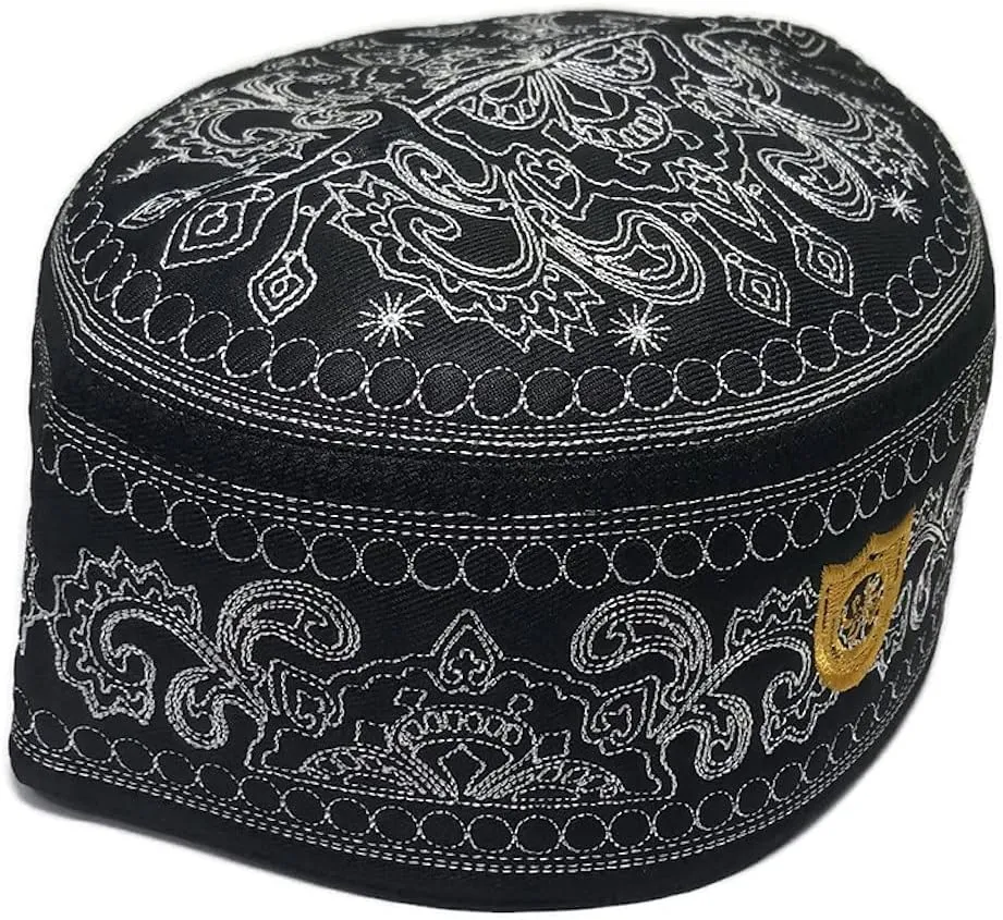 Muslim Kufi Hat for Men ALW011 Islam Prayer Skull Cap Unique Design Topi Ramadan Eid Gift