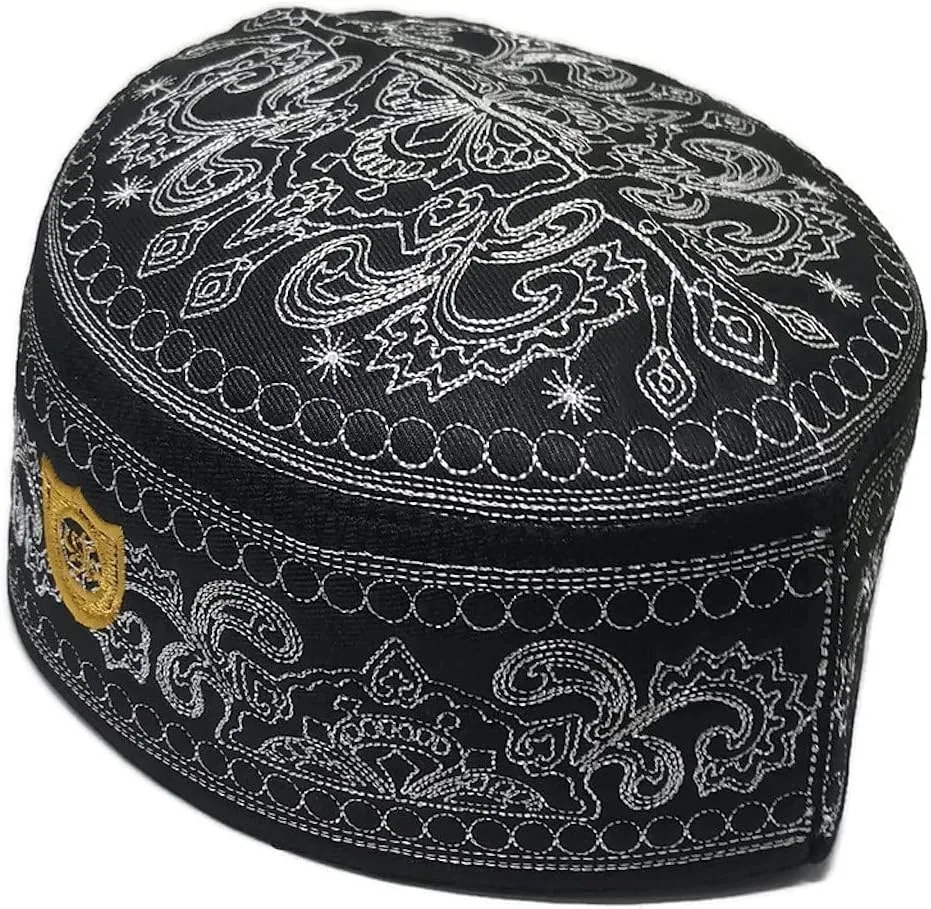 Muslim Kufi Hat for Men ALW011 Islam Prayer Skull Cap Unique Design Topi Ramadan Eid Gift