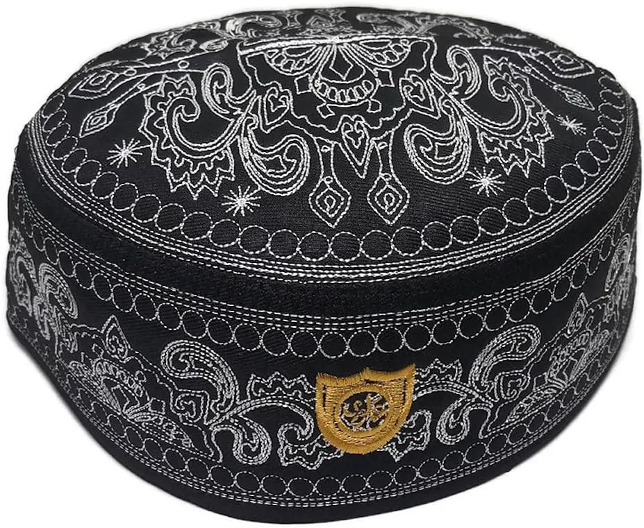 Muslim Kufi Hat for Men ALW011 Islam Prayer Skull Cap Unique Design Topi Ramadan Eid Gift