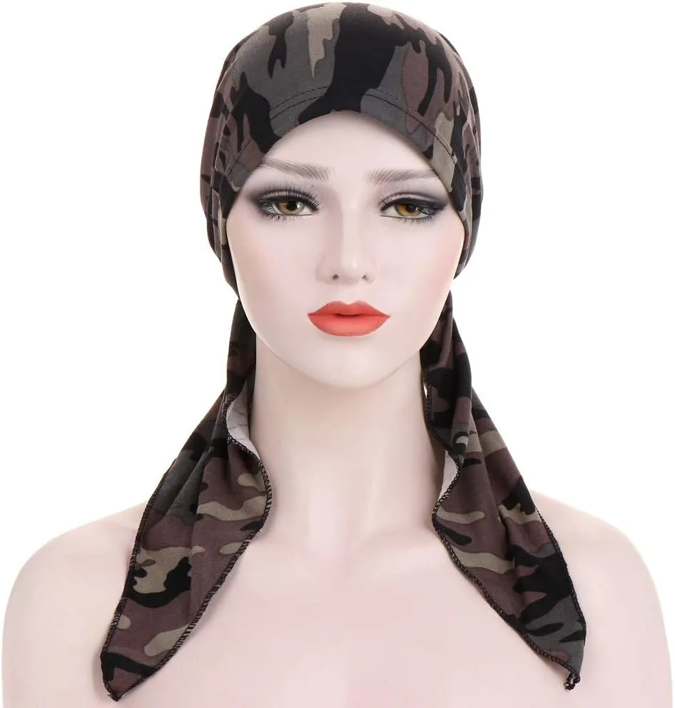Pre-Tied Bandana Turban Hat Chemo Cancer Headscarf Headwraps Headwear for Women Hair Cover Hat