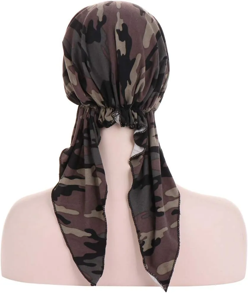 Pre-Tied Bandana Turban Hat Chemo Cancer Headscarf Headwraps Headwear for Women Hair Cover Hat