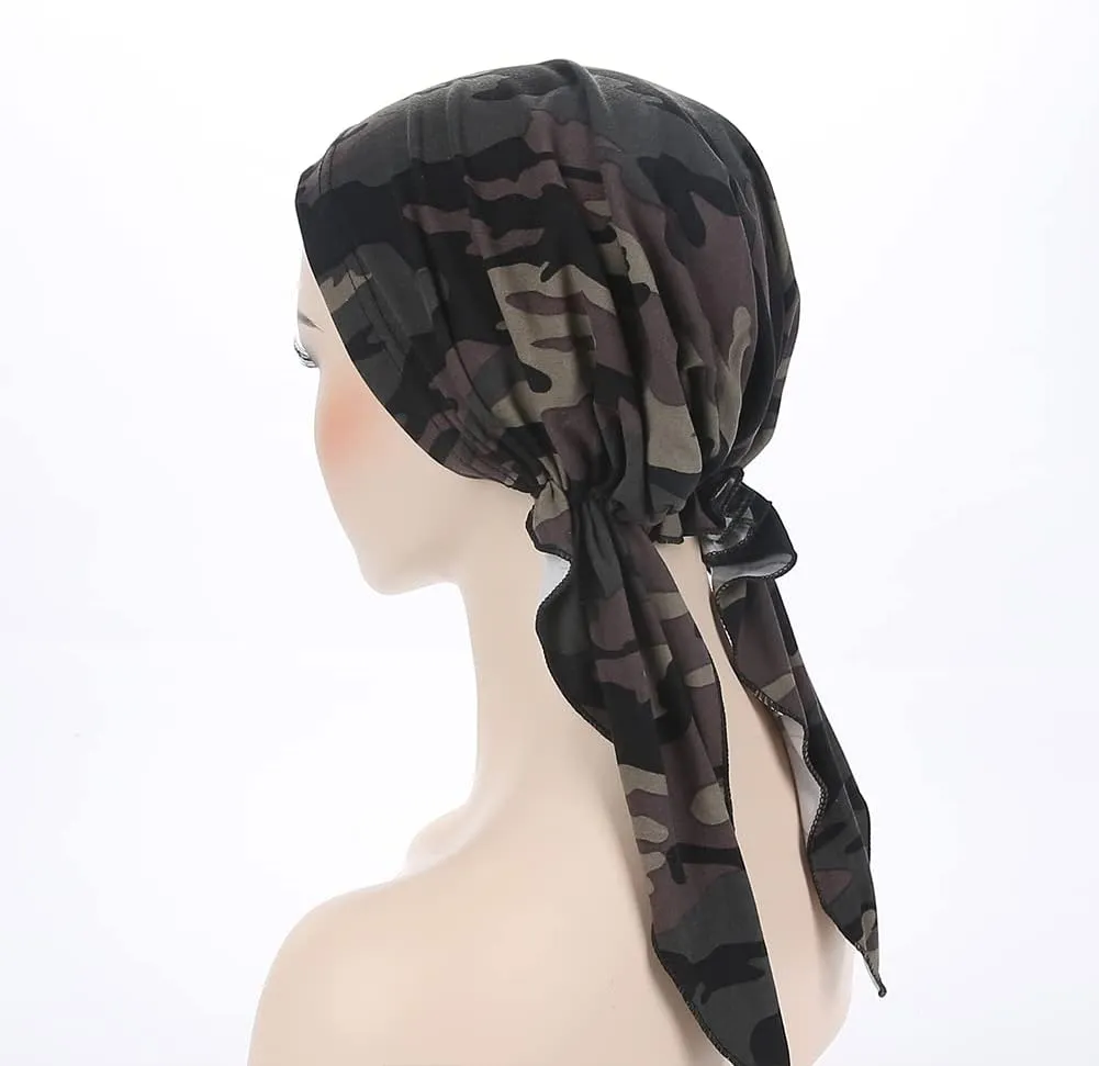 Pre-Tied Bandana Turban Hat Chemo Cancer Headscarf Headwraps Headwear for Women Hair Cover Hat