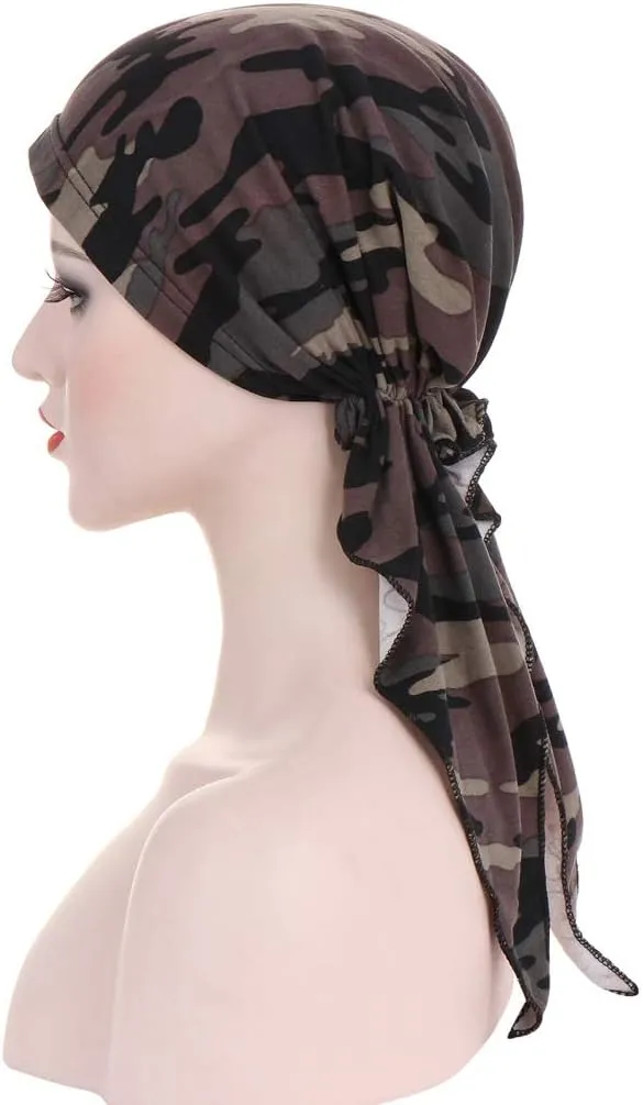 Pre-Tied Bandana Turban Hat Chemo Cancer Headscarf Headwraps Headwear for Women Hair Cover Hat