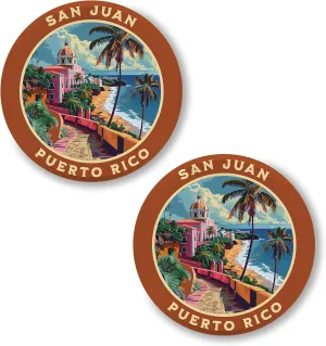San Juan Puerto Rico Pin Button 2.25 inch 2-Pack  Pinback Button for Jeans Pants Shirt Backpack  Pins for Clothes Hat Cap ID45000