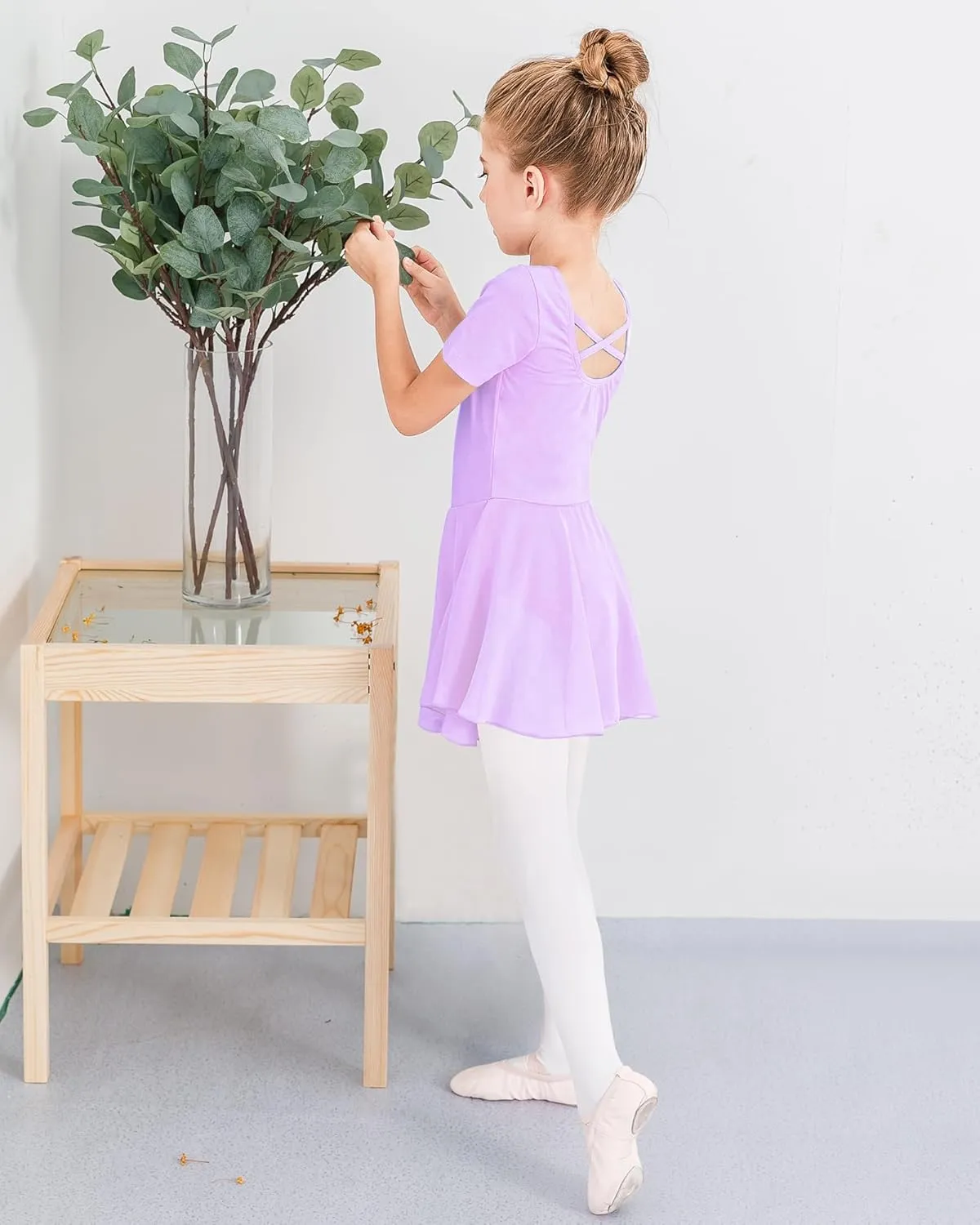 Stelle Ballet Leotards for Girls Dance Leotard with Skirt Toddler Ballet Outfit Criss-Cross Bow Back (Little/Big Kid)