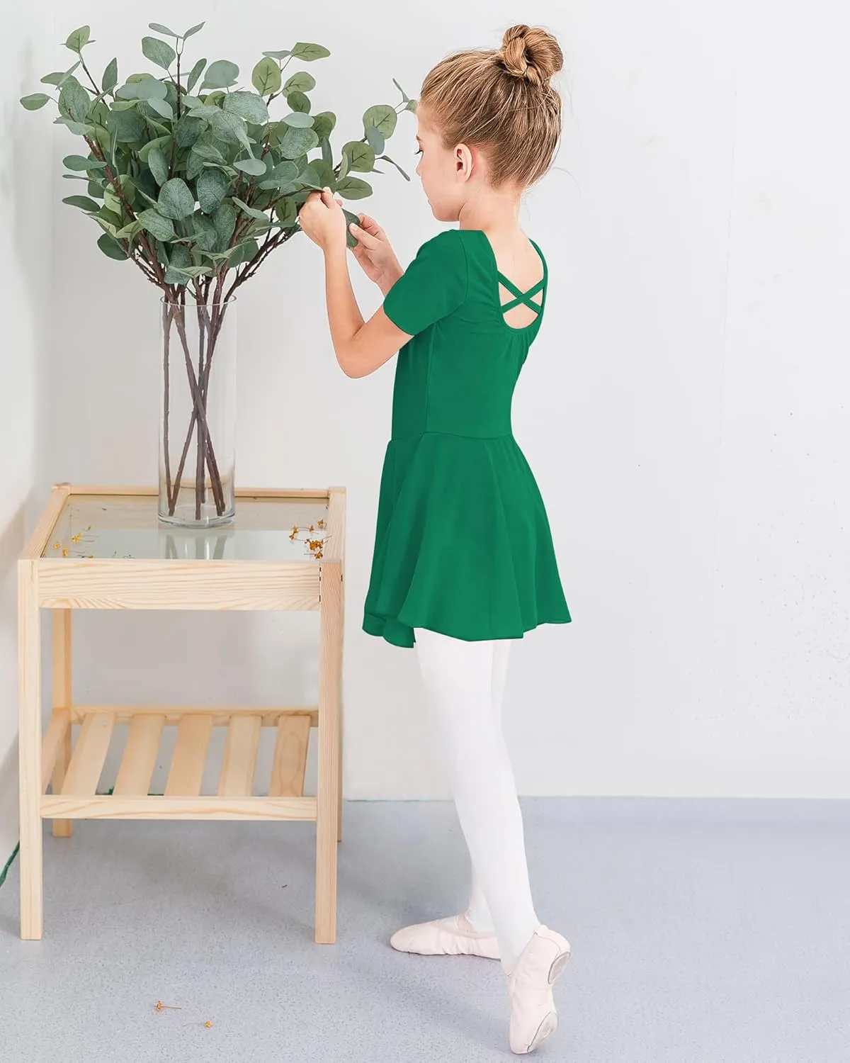 Stelle Ballet Leotards for Girls Dance Leotard with Skirt Toddler Ballet Outfit Criss-Cross Bow Back (Little/Big Kid)