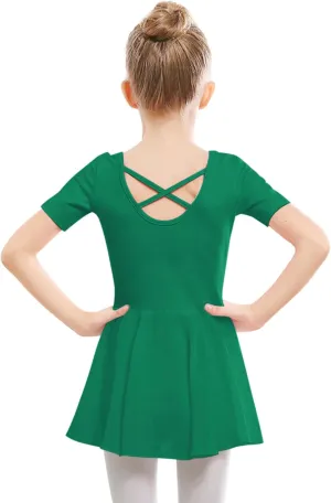 Stelle Ballet Leotards for Girls Dance Leotard with Skirt Toddler Ballet Outfit Criss-Cross Bow Back (Little/Big Kid)