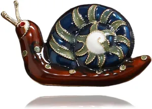 Vintage Enamel Snail Brooch Pin for Women Unisex Fashion Animal Brooches Lapel Pins Suit Collar Dress Accessories Decor Jewelry for Theme Party