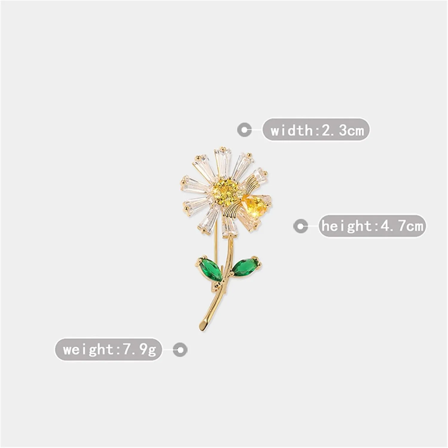 WCRAZYE Sunflower Flower Brooch Pin for Women Girls Elegant Enamel Crystal Rhinestone Yellow Flower Plant Brooch Pin, Charm Sun Flower Coat Brooch for Mom Christmas Valentine's Day Jewelry Gifts