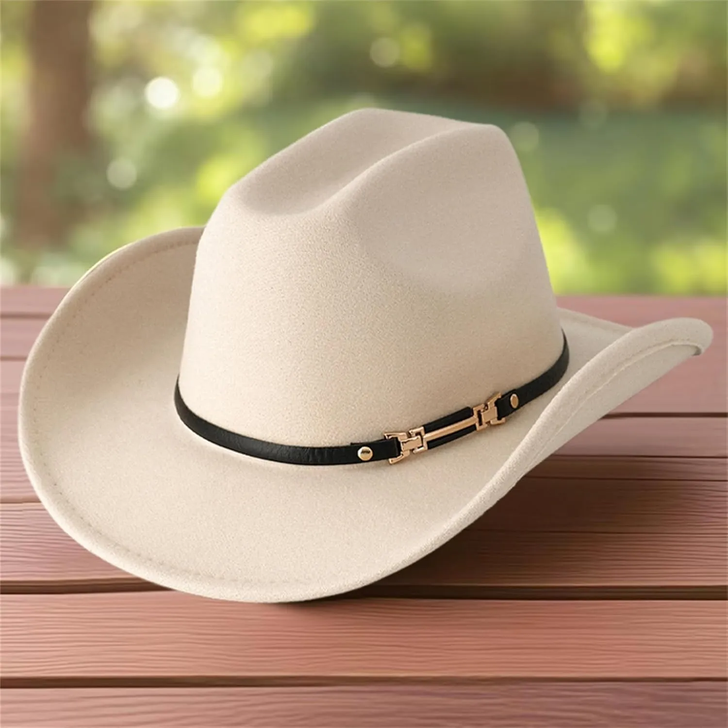 Women Men Western Cowboy Hat, Vintage Felt Cowgirl Hat Wide Brim Bowler Cap Adult Cowboy Hats