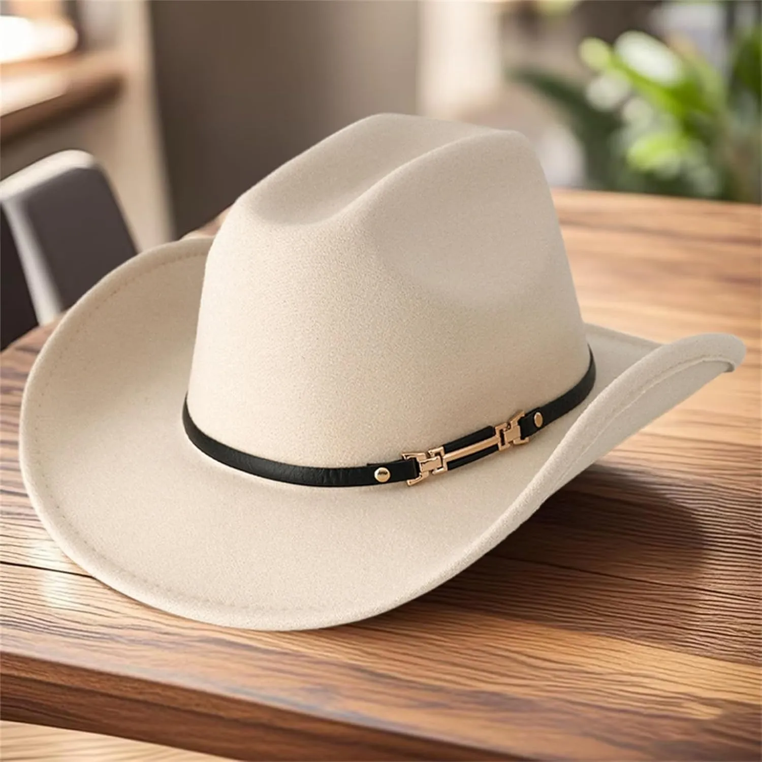 Women Men Western Cowboy Hat, Vintage Felt Cowgirl Hat Wide Brim Bowler Cap Adult Cowboy Hats