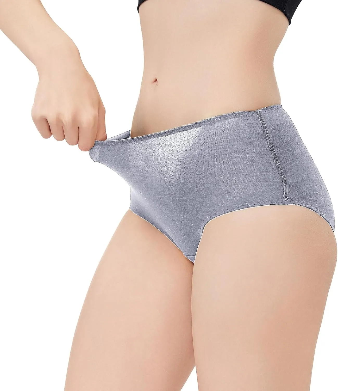 Womens Merino Wool High-Waisted Underwear, Quick-Drying Briefs for Hiking Outdoors