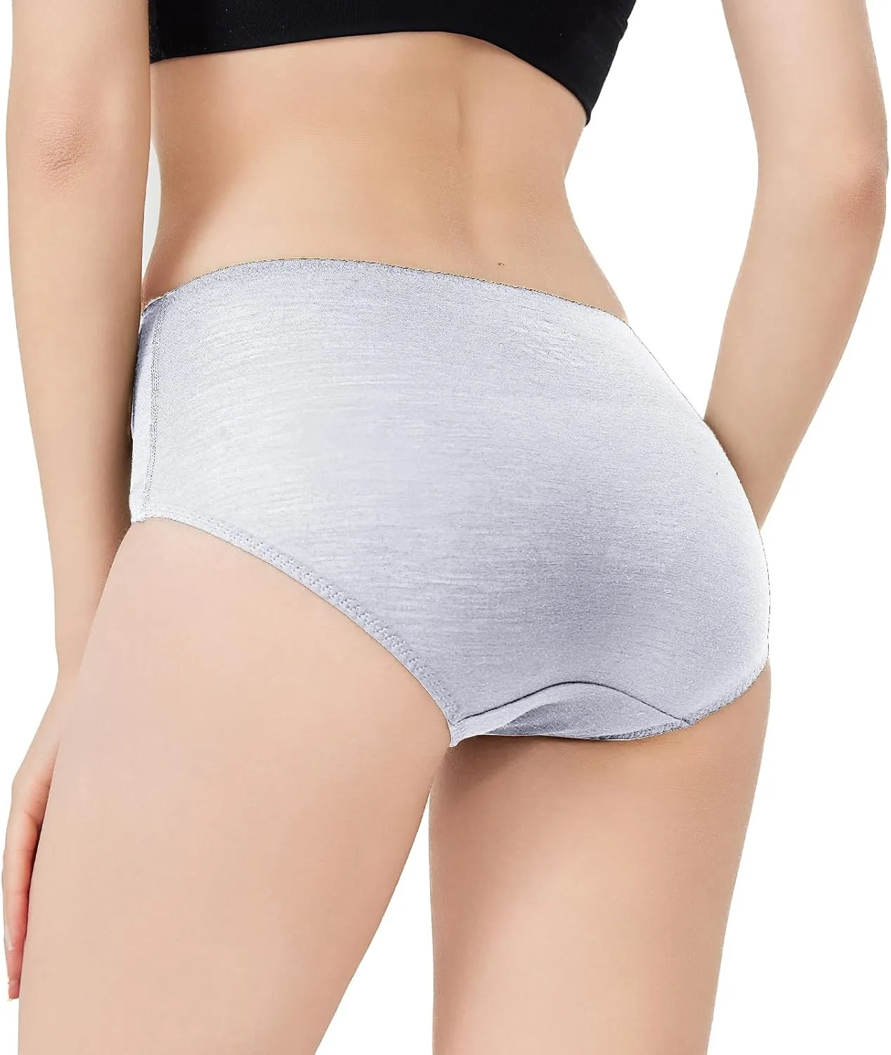Womens Merino Wool High-Waisted Underwear, Quick-Drying Briefs for Hiking Outdoors