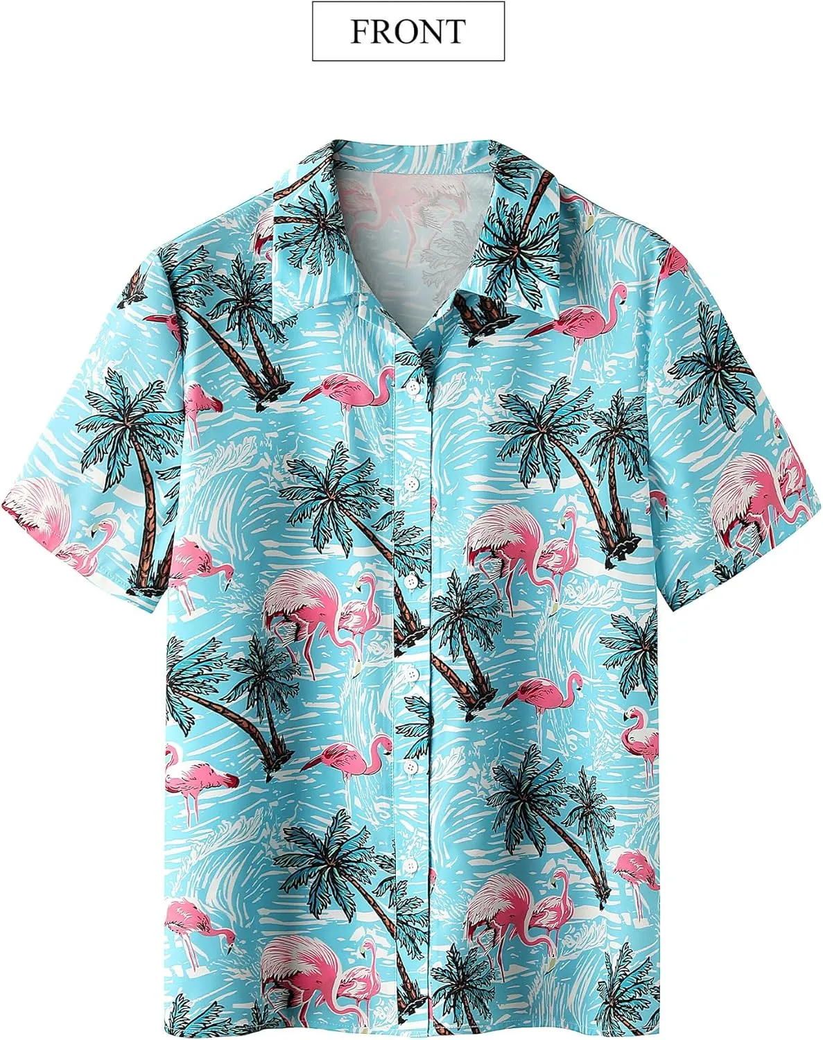 ZXZY Women Cute Hawaiian Shirt Lapel V Neck Short Sleeve Top Loose Button Down Blouse